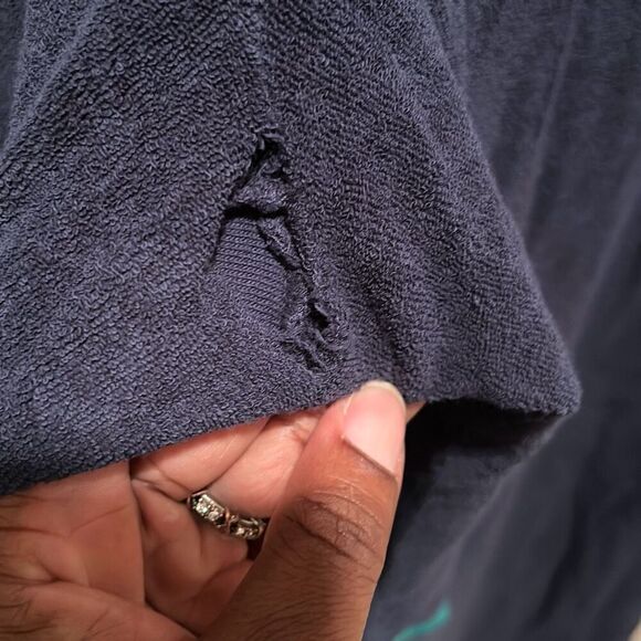 Suzie Kondi Women's Size S Pull On Terry Flare Lounge Pants Navy Blue New Flawed - Picture 7 of 10